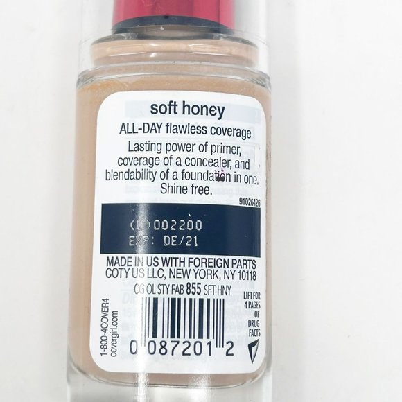 1 x Covergirl Outlast All Day Foundation 855 Soft Honey - Picture 3 of 3